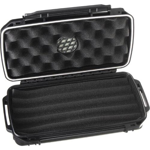 Cigar Plastic Travel Humidor Case - Waterproof, Dustproof, Shockproof Premium Plastic Hard Shell Case - Built in Foam Hu