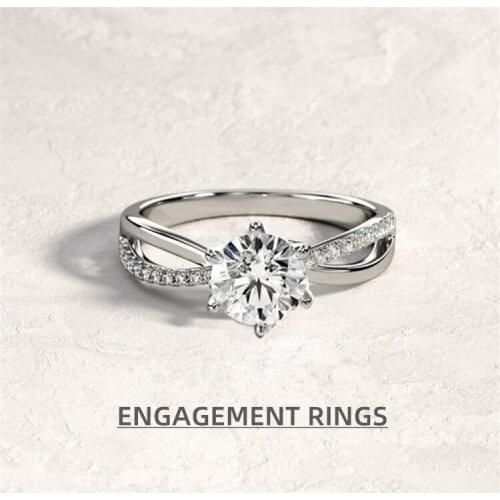 Fashion Six Claw Zircon Ring Gold Plated Silver Plated Ring Bride Engagement Wedding Party Jewelry Accessory Size Us5-11