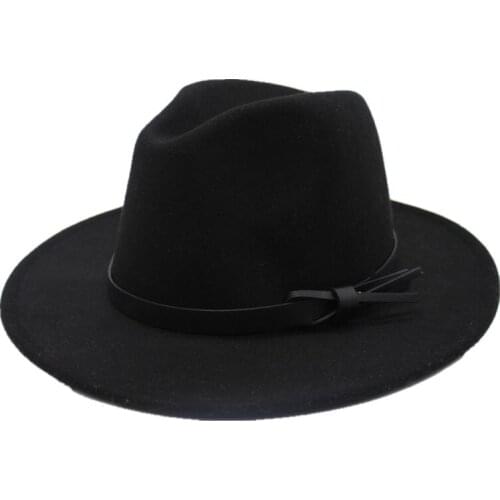 Seioum free shipping Fashion men fedoras womens fashion jazz hat summer spring black woolen cap outdoor casual hat