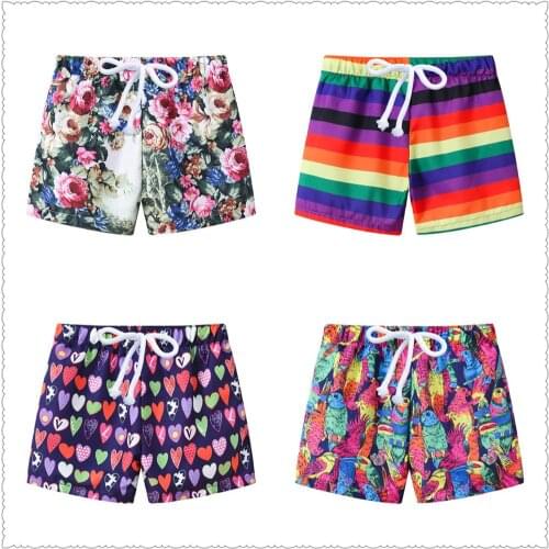 Floral Casual Girl Beach Shorts Pants Coast Summer Children Pant Baby Girls Panties Fashion Breeches Knicker Underpants 2-7Year