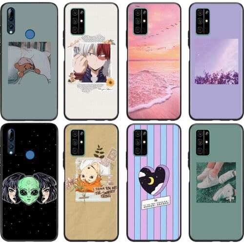 Lock Screen Aesthetic Silicone Cover For Huawei Honor 30i 30S 30 20S 20 V20 10i 10X 10 9A 9S 9C 9X Pro Lite Phone Case