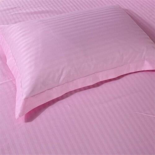 Textile Hotel 100% Cotton Satin Pink 1/2pcs Pillowcase Pure Color Stripe Home Sleeping Pillow Case Multi-size Pillow Case