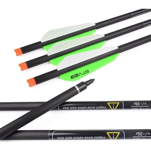 20" Carbon Crossbow Bolts 3" BTV Vane 8.8mm 100 Grain Targeting Point Archery Bow Outdoor Hunting Free Shipping Carbon Arrows