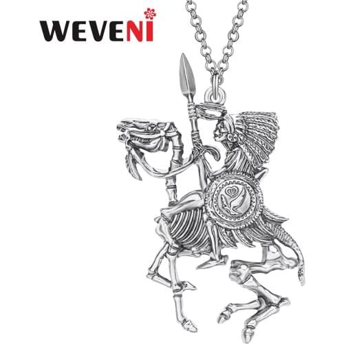 WEVENI Halloween Alloy Antique Gold Plated Skeleton Necklace Long Skull Pendant Jewellery For Women Girls Friends Trendy Gift