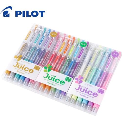 Japan PILOT Juice 1 Set 6/12 Colors Roller Ball Point Gel Ink Pen 0.5mm Transparent Penholder Multicolor LJU-10UF