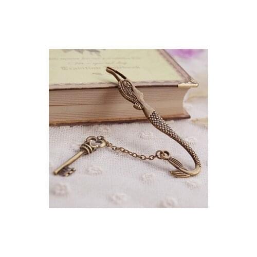 New Vintage Design Alloy Bookmarks for Book Creative retro Mermaid Leaf Metal Bookmark SuppliesGift 222