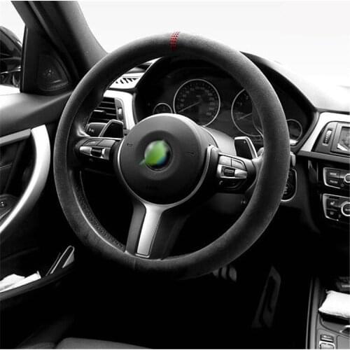For Mercedes W204 W205 GLE GLC W212 GLS GLK Universal Car Steering Wheel Cover Alcantara Trim Strip Automotive Protective Cover