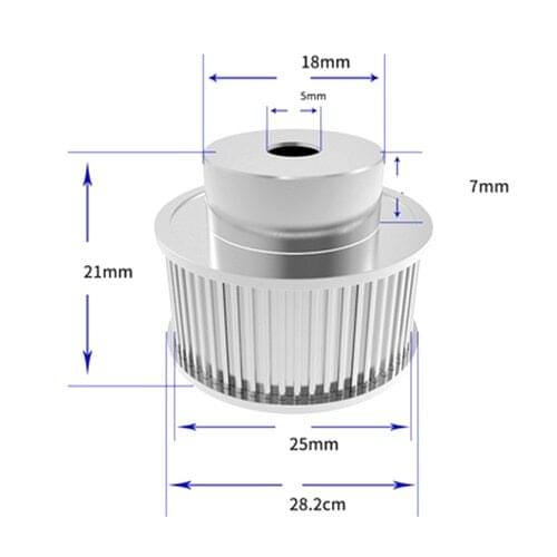 1Pcs Aluminum GT2 10mm Width 40 Tooth Teeth 2GT Timing Drive Pulley Pully Gear For 3D Printer Bore=5mm