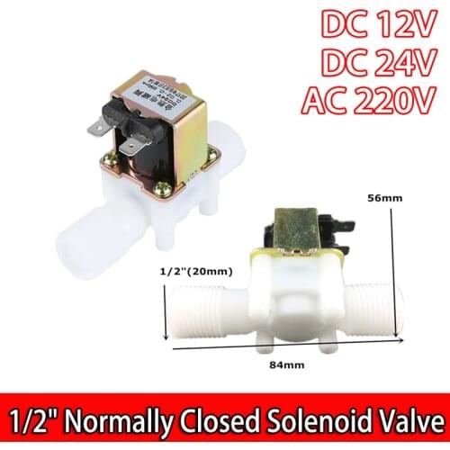 1/2" Plastic solenoid valve 12V 24V 220V,PP N/C Magnetic Washing Machine Dispenser Water Pneumatic Pressure Controller Switch
