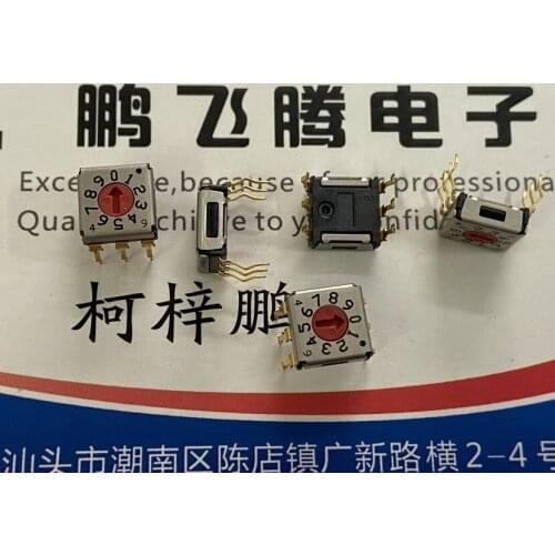 1PCS Imported Japan SAGAMI RDS520 7.2*7.2*3 0-9/10-bit rotary dial code encoding switch 3: 3-pin reverse code