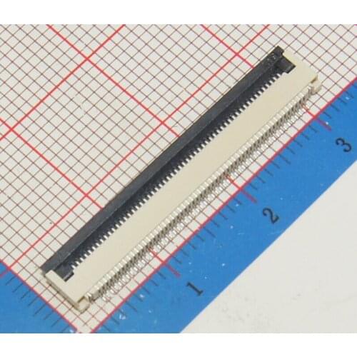 10 Pcs FPC FFC 0.5mm Pitch 54 Pin Flip Type Ribbon Flat Connector Bottom Contact