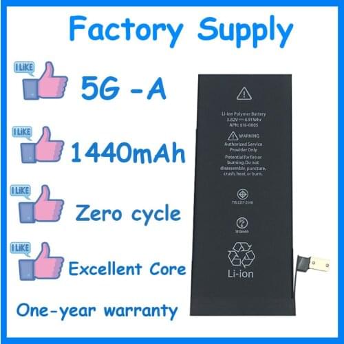 10pcs/lot Factory Supply 1440mAh Battery for iPhone 5 5G Genuine zero cycle replacement repair parts 5G-A