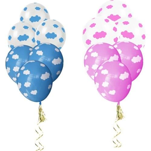 12inch 2.8g 5/10pcs Cloud Blue Sky Latex Balloon Gender Reveal Wild Party Wedding Decoration Baby Shower Bathing Helium Air Ball