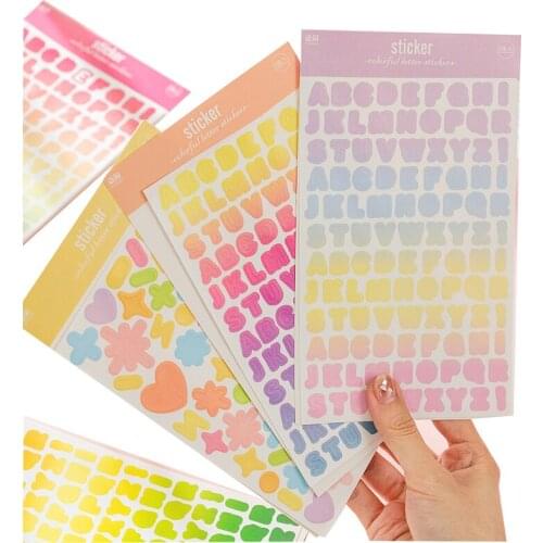 16Packs wholesale Sticker decorative stickers for digital English materials Stationery Gradient multicolored colors scrapbooking
