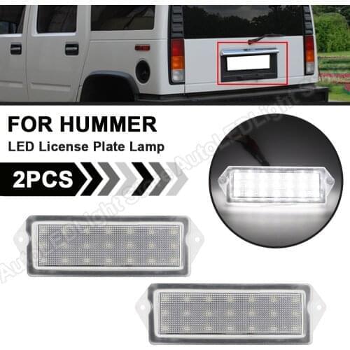 2PCS For Hummer H2 2003 2004 2005 2006 2007 Cadiliac Deville Seville LED license plate lamp LED number plate light White