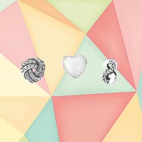 2019 High Quality 100% S925 Sterling Silver 1: 1 Floating Box Small Decoration White Love Winter Theme Charm Vintage Jewelry