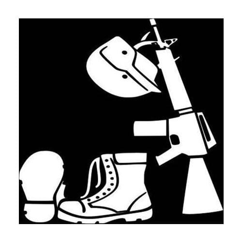 Black/Sliver Soldier boots and Gun Decal Army Lovers Sticker Car Decal Ipad Decoration Waterproof Car Window Trunk StickersS1108