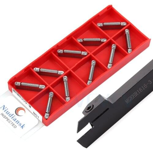 MGEHR1616-2 3 4 CNC Lathe Cutting Tool Holder Outer Diameter +10Pc MRMN 200 300 400 Carbide Blade High Quality Groove Cutter Set