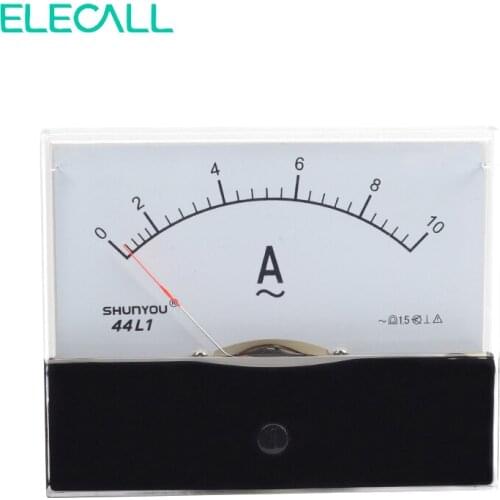 ELECALL 44L1 10A Analog Amp Panel Meter Current Ammeter AC 0-10A Vertical Installation
