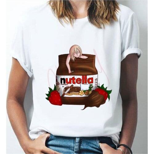 Nutella Printed tshirt Women 90s Harajuku Ullzang Fashion T-shirt Graphic Cute Cartoon Tshirt Hipster Tumblr Female T Shirt