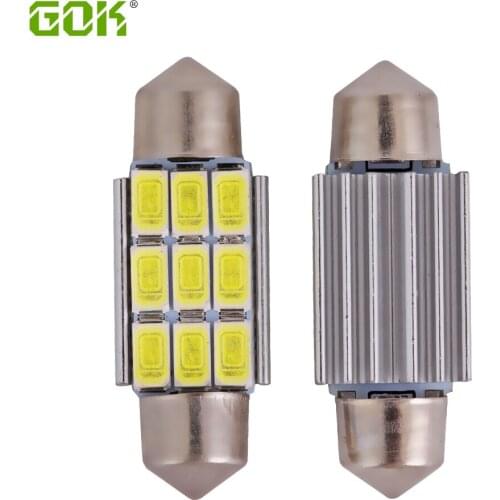 10pcs/lot White 36mm 39m 42mm festoon led 9SMD 5730 5630 LED Festoon led Light Bulb for Interior Dome Reading Light