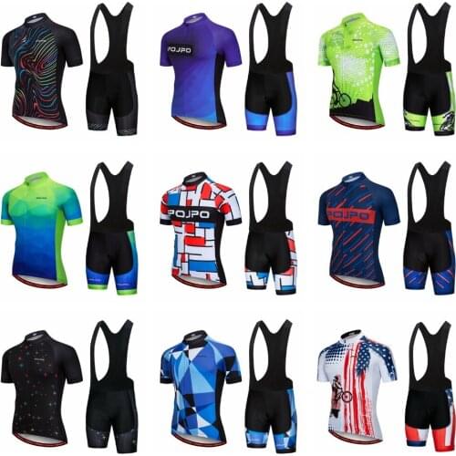 JPOJPO Men Cycling Jersey Set 2019 Summer Short Sleeve Cycling Clothing Ropa Ciclismo Breathable Bike Team Mtb Bicycle Sportwear