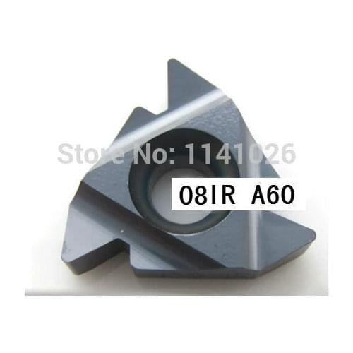 08IR A60 Carbide Threading Inserts 60 degree internal,Indexable Tungsten Lathe Inserts for Threaded Lathe Holder