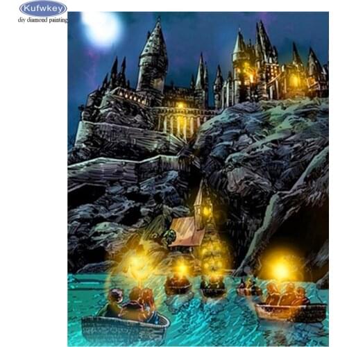 Full Drill Square 5D Diamond Painting Fairy Tale Castle Diamond Mosaic Home Decor Stickers Handmade Gift Diamond Embroidery