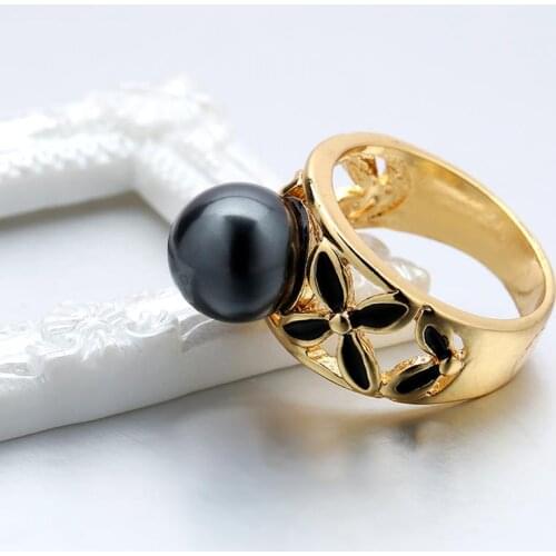 Sophiaxuan Hawaiian Women Gold Vintage Pearl Rings for Women Wholesale Designer Top Quality Jewelry Boho Party Gold Color Ring