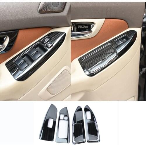 Left Hand Drive Car Accessories Door Armrest Window Lift Switch Cover Trims For Toyota Land Cruiser Prado 120 FJ120 2003-2009