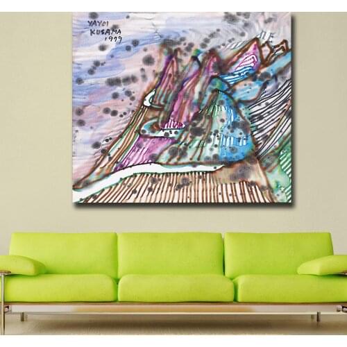 Fashion Wall Art Yayoi Kusama mountains Painting For Living Room Home Decoration Oil Painting On Canvas Wall Painting NO Frame