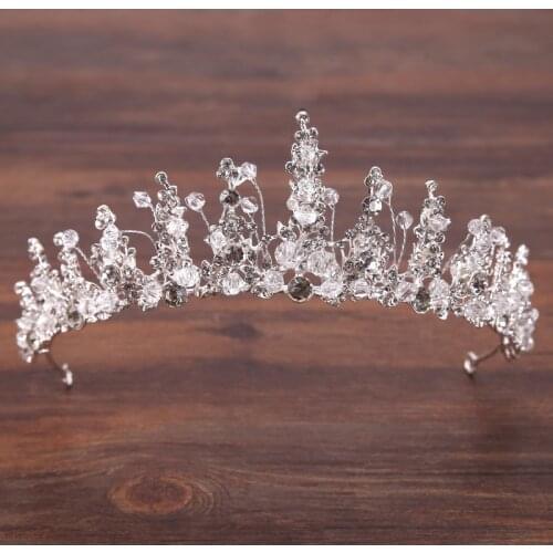Trendy Wedding Hair Accessories Crown Bride Crown Headdress Crystal Rhinestone Crown Wedding Crown Headdress Handmade