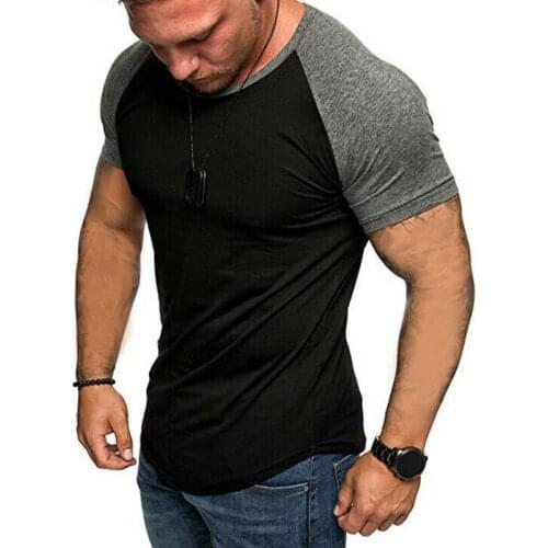 2019 Men T-Shirt Fitness Slim fit Shirts Man Short sleeve Summer Clothes Fashion Leisure O-Neck Sport Tee Plus Size Tee Shirts