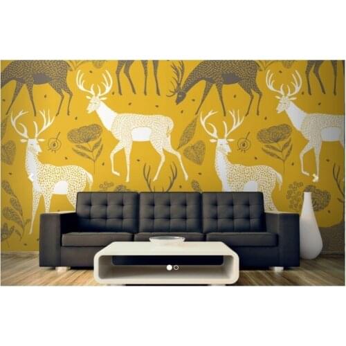 Bacal Customized children wallpaper 3D mural White Deer cartoon for the living room bedroom sofa background wallpaper Decor