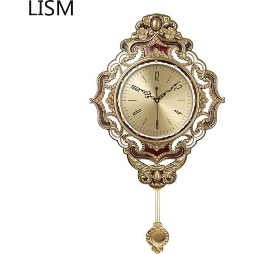 Wall Clock Nordic Design Retro Pure Copper Wall Clock Creative Living Room Luxury Silent High-end Metal Clock Reloj De Pared