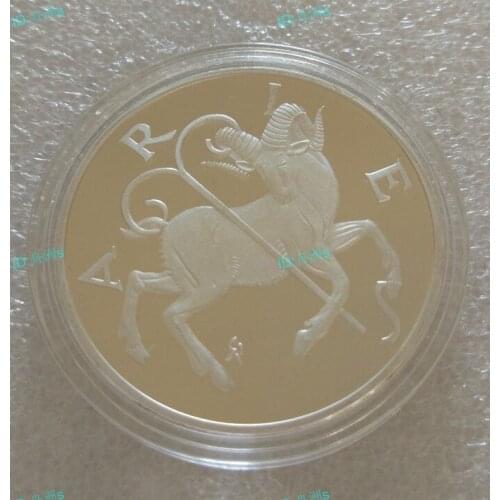 The New American Version of the 12 Constellation Ariesplated Coin Commemorative Coin Badge Medal Collection Best Gift