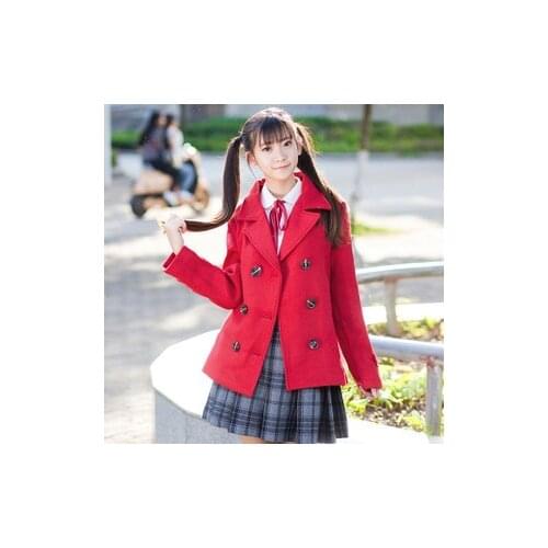 2020 new spring and autumn Japanese uniform double breasted overcoat girls Japanese department college style suit wholesale 012