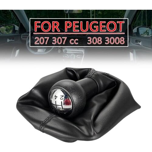 New 5 Speed Car Gear Shift Knob With Gaitor Boot Complete Fit For Peugeot 207 307 CC 308
