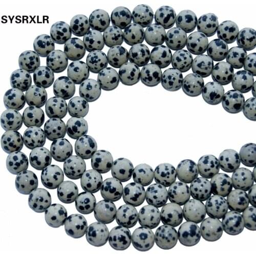 Wholesale Charm Round Spots Natural Stone Beads For Jewelry Making DIY Bracelet Necklace Material 4/6/8/10/ 12 MM Strand 16