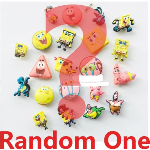 Geniune 3D Spongebobed Patrick Star Shoe Charms Accessories Cartoon PVC Shoes Buckle Decorations for Sandals Decor Buckles Gift