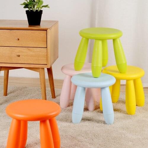 Plastic Household Lovely Simple Adult Childrens Small Round Stool For Shoes At Home Multicolor High Quality Chair