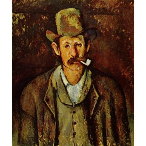 Paul Cezanne Oil Painting Reproduction,handmade oil painting,man-with-a-pipe-1892,canvas oil painting,high quality