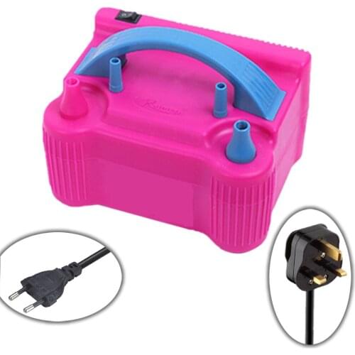 Portable High Voltage Double Hole EU Plug Inflatable Electric Pump Balloon Air Balloon Pump Inflator Pump Portable Air Blower