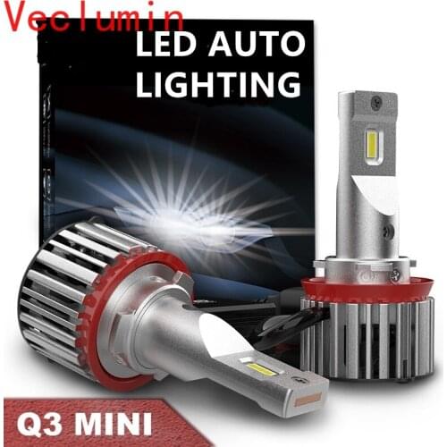 Q3 mini H11 H7 LED canbus H8 HB4 no error headlight fog lights H1 H4 9005 9006 LED diode lamp for auto 12V car bulbs small size