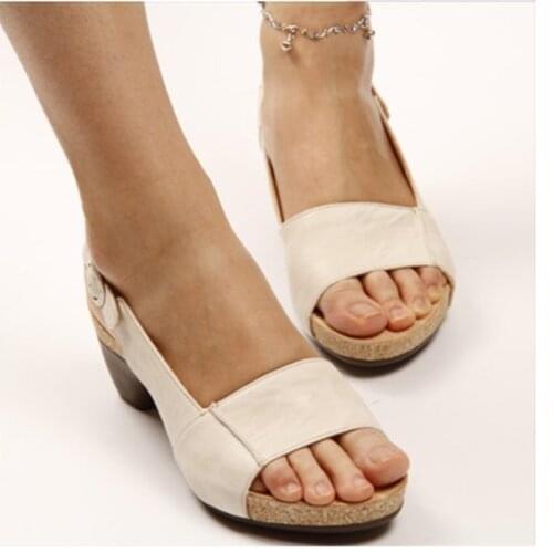 Womens Gladiator Sandals Buckle Strap Woman Chunky Heels Peep Toe Ladies Casual Shoes Female Summer Sandalias Dropshipping