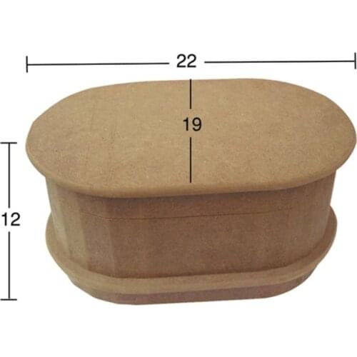 KU272 Sectional Oval Box, Unpainted Raw Wood Mdf Box