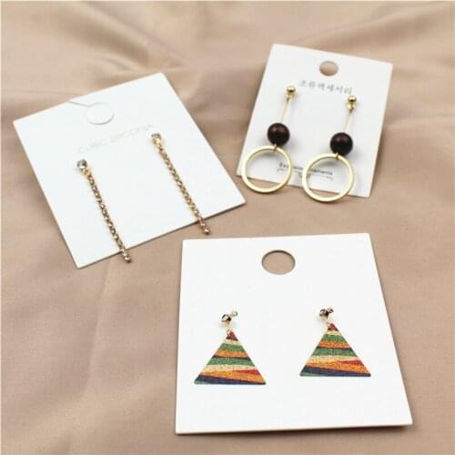 New Fashion Long Crystal Chain Geometric Triangle Circle Beads Drop Earrings for Women Jewelry Party Gift