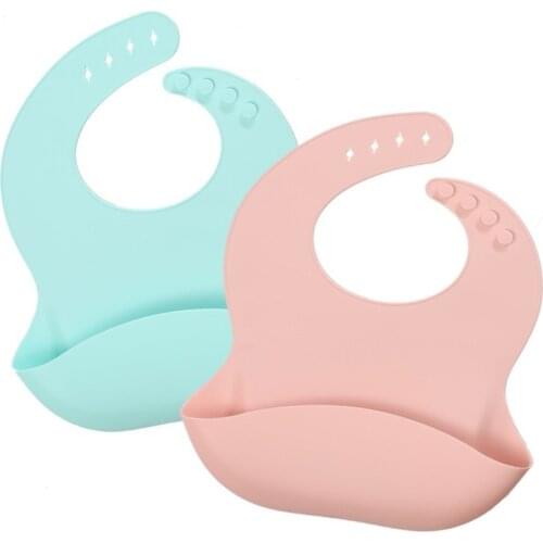 Fashionable silicon Breastplate Baby Bib Waterproof Solid Infant Bandana Bibs Newborn Feeding Burp Cloth Drooling Scarf Dropship
