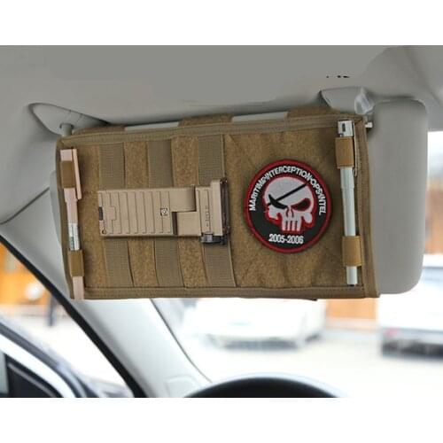Tactical MOLLE Pouches Sun Visor Organizer Truck Sun Visor Panel Pouch Auto Multi-pocket CD BagSunshade Storage Bag Auto Access