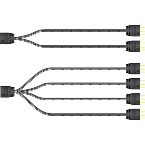 5V 3-Pin ARGB Extension Cable One Point Two/Four ARGB Sync Hub Extension Line Support 5V 3Pin Memory Vest Light Bar Fan